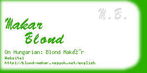 makar blond business card